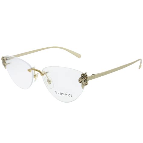 versace eyeglass women logo|Versace rimless glasses for women.